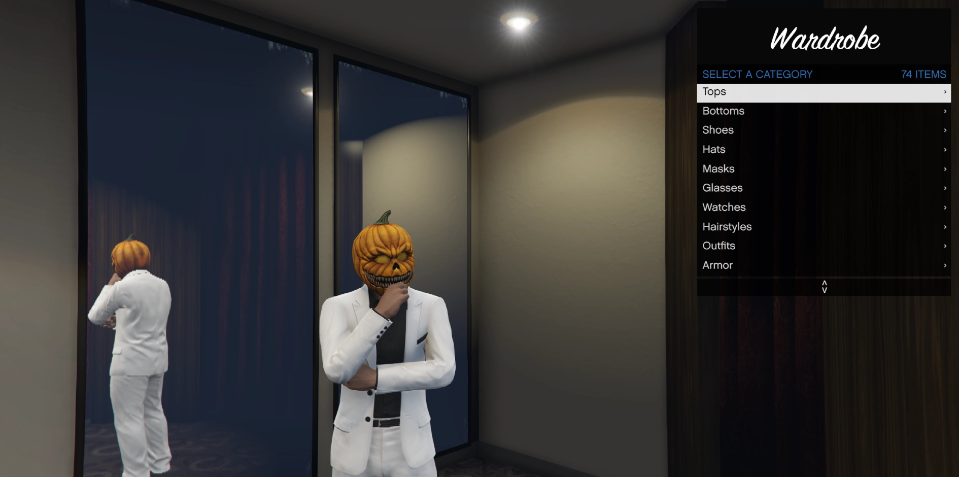 Appearance: Wardrobe menu