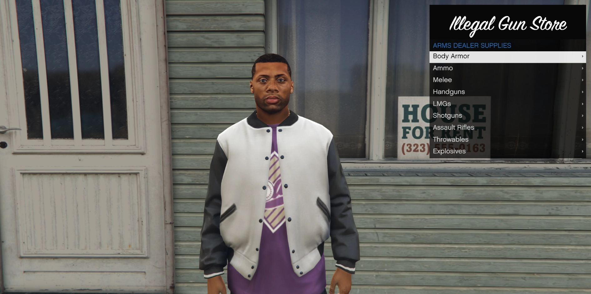Arms Dealer Supplies Menu