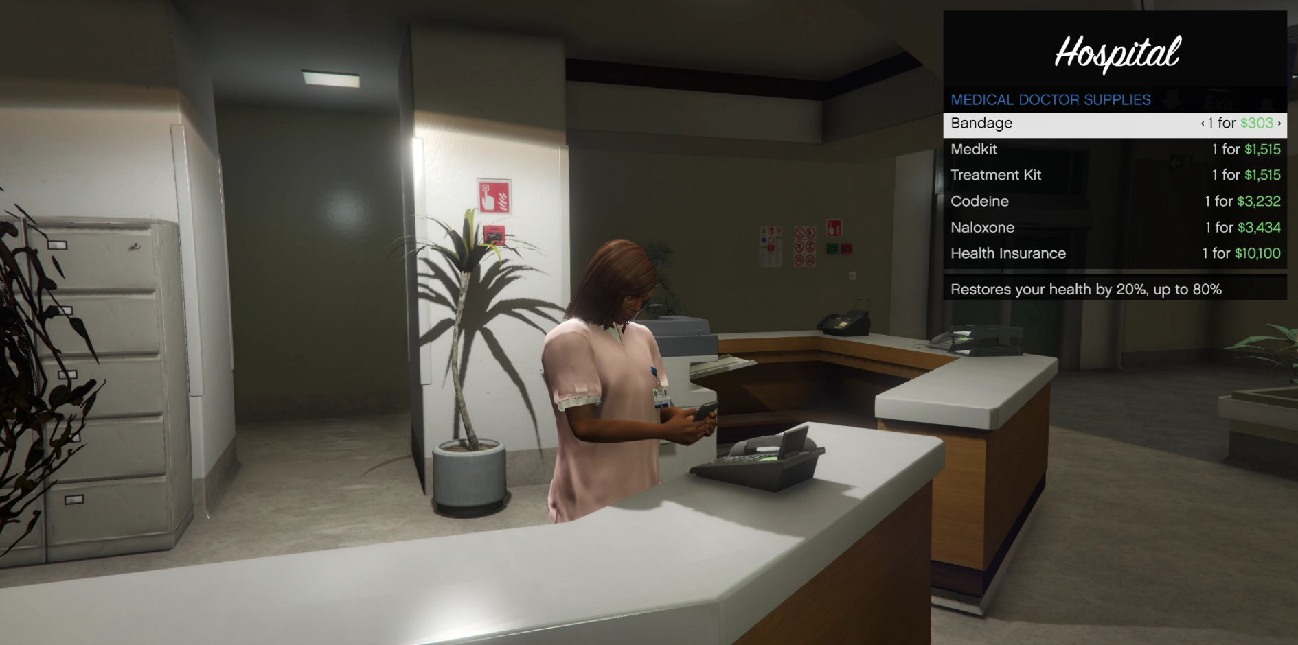 Doctor: Menu to buy supplies
