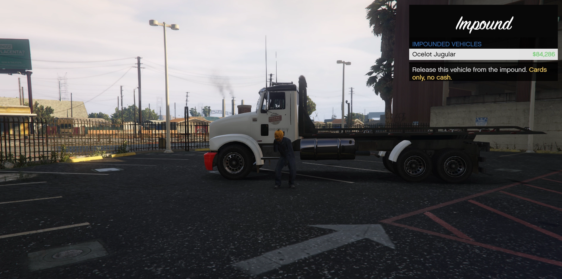 Personal Vehicles: Impound menu